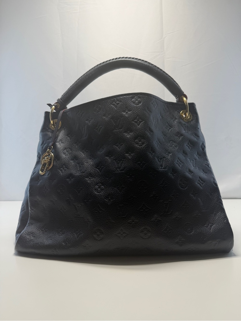 Louis Vuitton blue Monogram Empreinte Leather Shoulder Bag with Gold Hardware